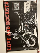 P3 Love And Rockets Original 1989 Vintage Rock Promo Poster Motorcycle 20×30