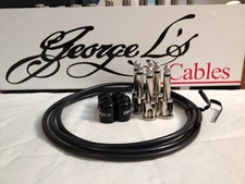 George L's 155 Guitar Pedal Cable Kit .155 Black / Black / Nickel - 6/6/6