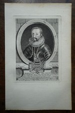 CHARLES II DE COSSE DUC DE BRISSAC. PORTRAIT. ORIGINAL ENGRAVING. 1760