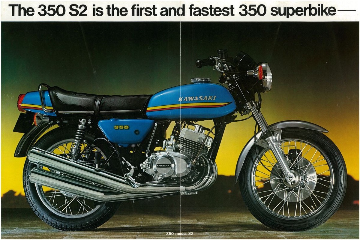 KAWASAKI Brochure 350 S2 & 250 S1 1973 Sales Catalog REPRO | eBay