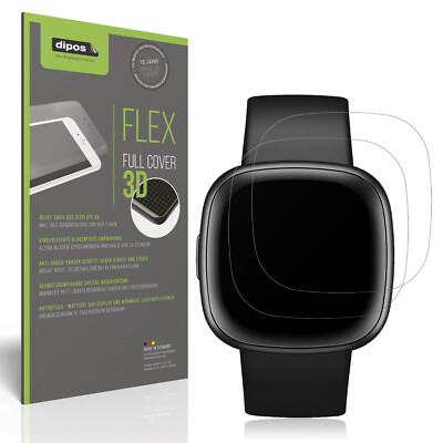2x Full Cover Schutzfolie matt für Fitbit Versa 4 Panzerfolie Anti-Shock