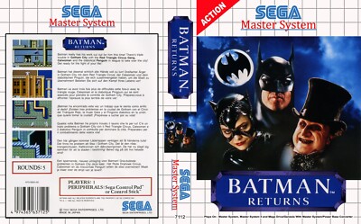 Batman Returns Master System Nur Inlays Artwork