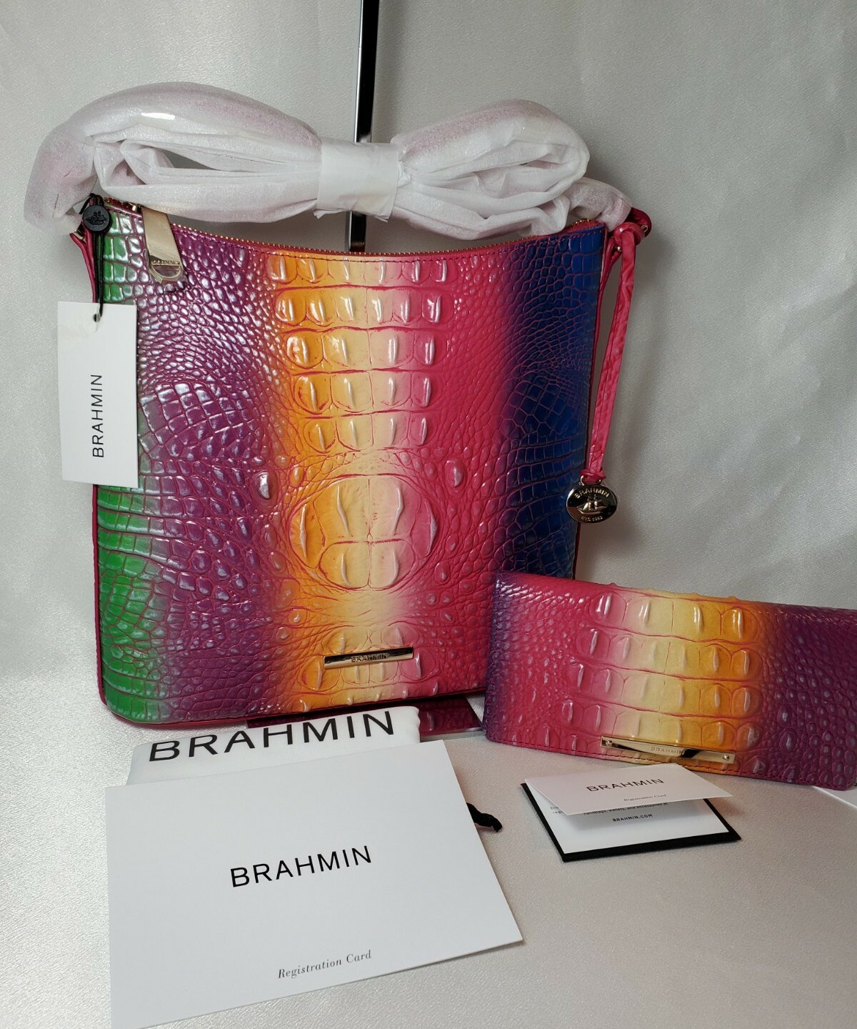 ❤️ BRAHMIN Confection Katie plus Ady Wallet 2 Piece Set  Rainbow Ombre    NWT ❤️
