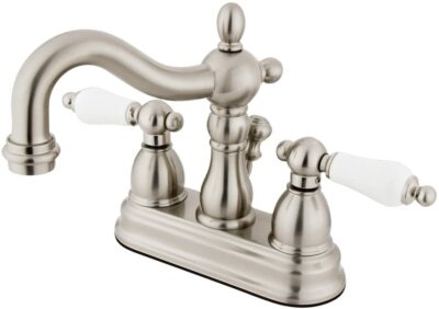 Elements Of Design EB1608PL Double Handle 4'' Centerset Faucet - Satin Nickel