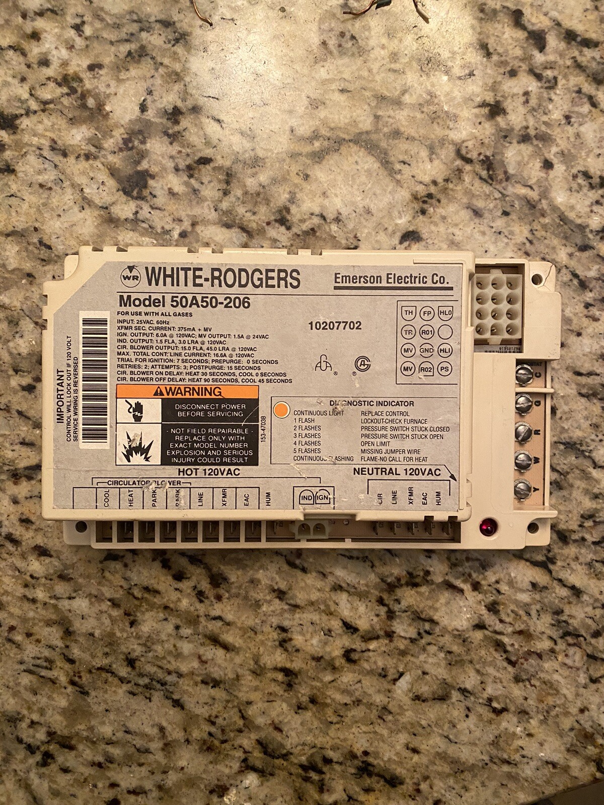 50a50206 WhiteRodgers Furnace Circuit Control Board 17d11 for sale