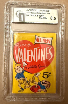 1959 (1960) Topps Funny Valentines GAI Graded 8.5 Wax Pack