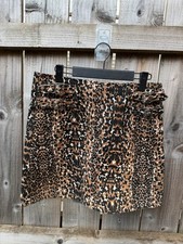 Leopard Print Mini Skirt Buckle Detail Animal Print Y2K Statement Low Rise
