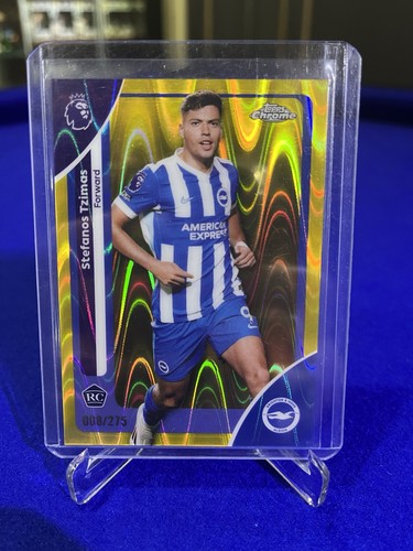 2025-26 Topps Chrome EPL Stefanos Tzimas RC /275 Gold-Yellow Raywave Brighton