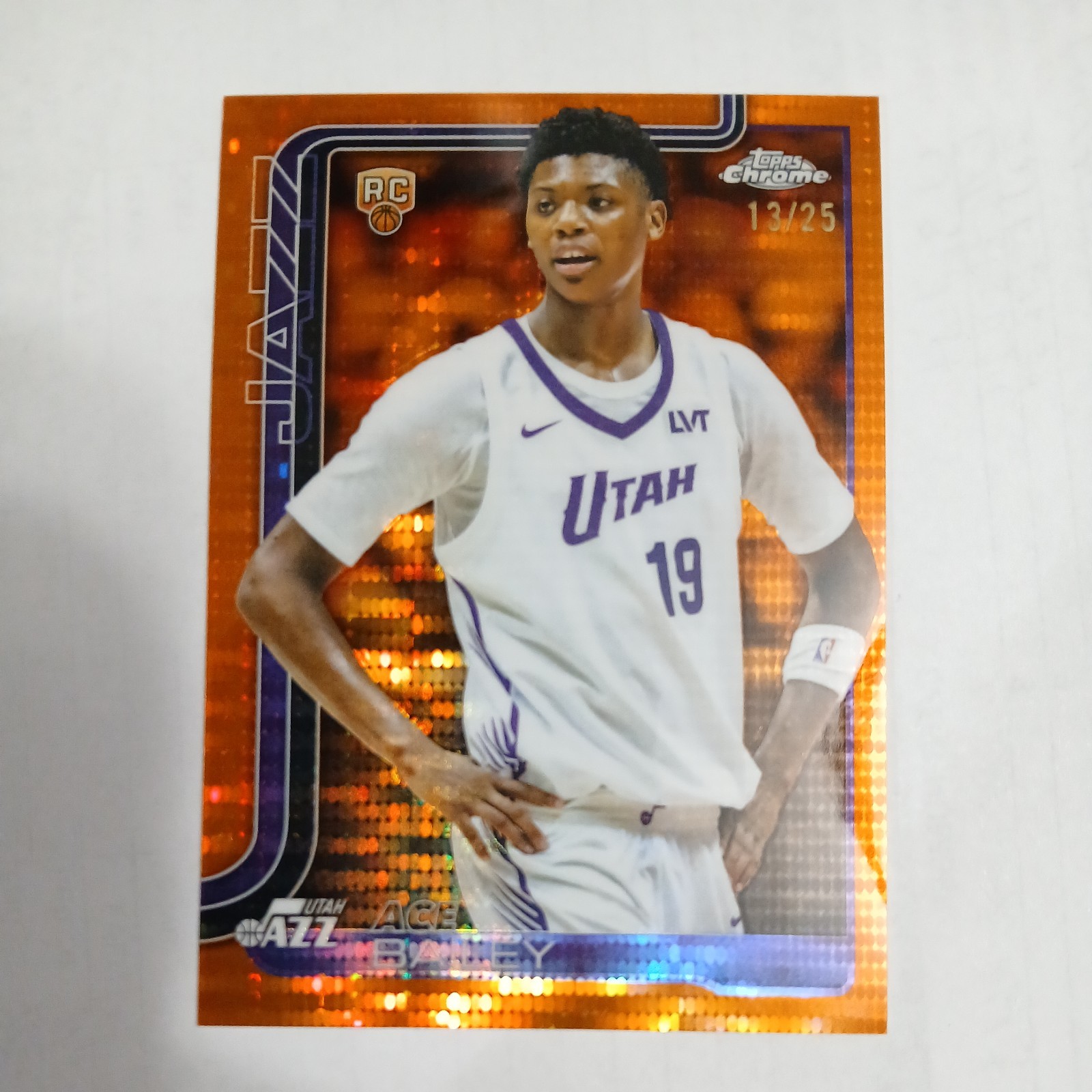 Ace Bailey RC /25 Orange Pulsar 2025-26 Topps Chrome Basketball #255