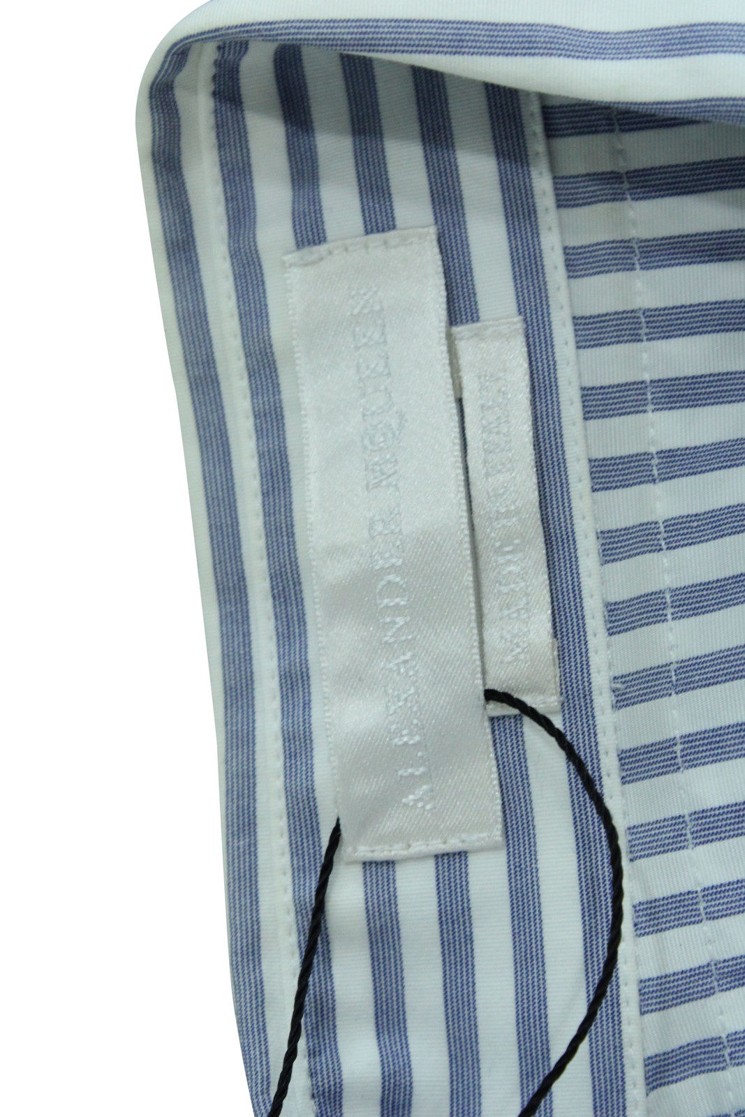 Alexander Mcqueen Striped Button Down Shirt With Buckle In Blue Cotton Me Size image 3