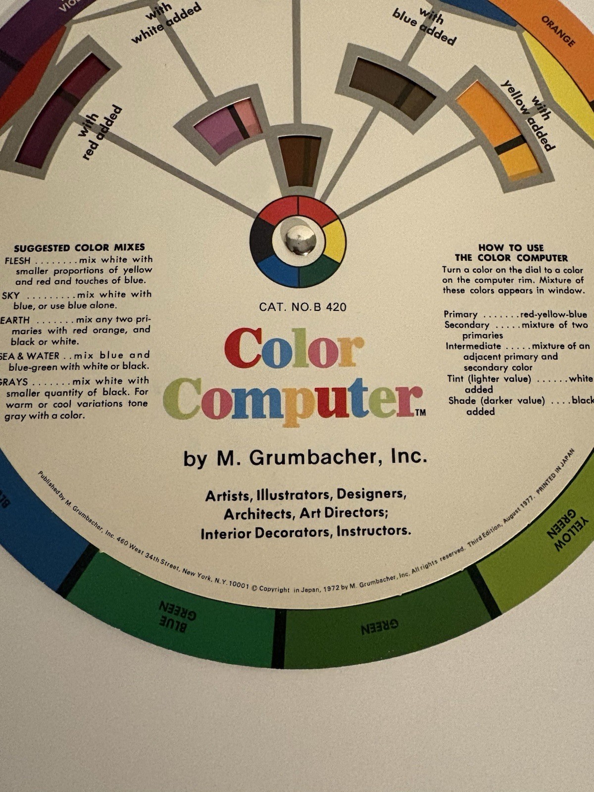 VTG M. Grumbacher Color Computer Double-Sided Circular Wheel (B 420) 1972/ 1977