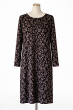 J.Jill Wearever Collection Dress Size 1x Black Floral Print Rayon Blend Comfort