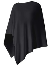 Women's Shawl Wraps Lightweight Knitted Poncho Sweater Versatile Scarf Black