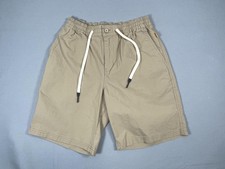Quiksilver Waterman Shorts Mens Small Beige Chino Elastic Waist Lined 9 Inseam