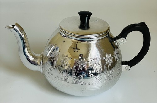Towerbrite Ornate Stainless Tableware Tea Pot England Floral Design - Picture 3 of 6