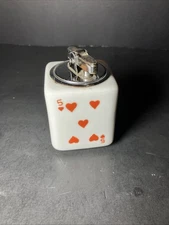 Porcelain Playing Card Lighter, Dice Ashtray Personal Mini Japan Gambling Poker