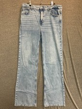 Zara Jeans Women 12 Blue Medium Wash Denim Cotton Stretch Straight Leg High Rise