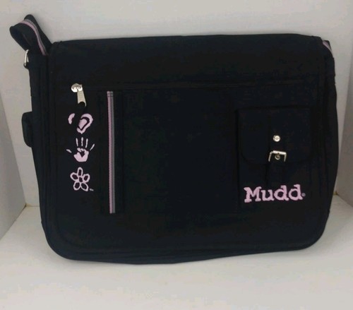 Vintage Mudd Crossbody Messenger Bag Black Pink University 2000s Y2K