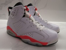 2014 Nike Air Jordan 6 Retro OG SZ 9 White Infrared 23 Black VI 384664-123