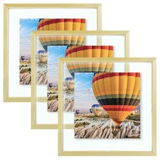 , 8x8 Floating Picture Frame Aluminum, Tempered Clear Glass Displays Any Size...