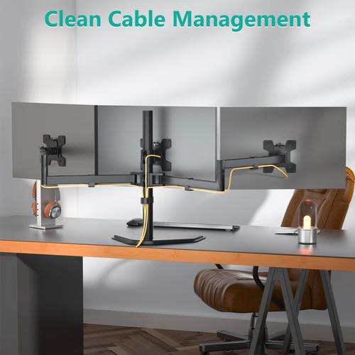 Triple Monitor Stand, Free Standing Three LCD Monitor Fully Adjustable Desk M... - Picture 7 of 8
