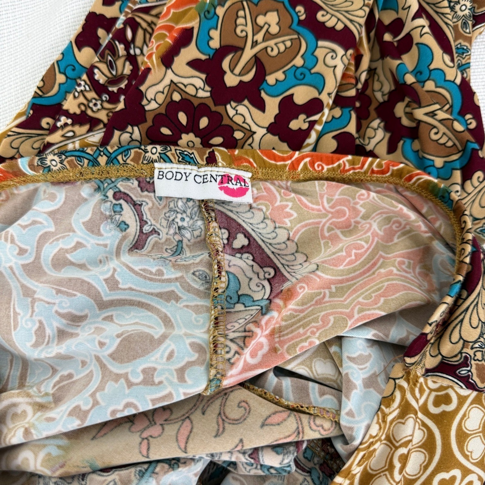 Boho Halter Dress Patchwork Print Sleeveless Midi… - image 4