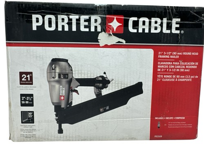 #ad PORTER CABLE 21° 2quot; to 3 1 2quot; Full Round Head Air Framing Nailer FR350B OB $159.95