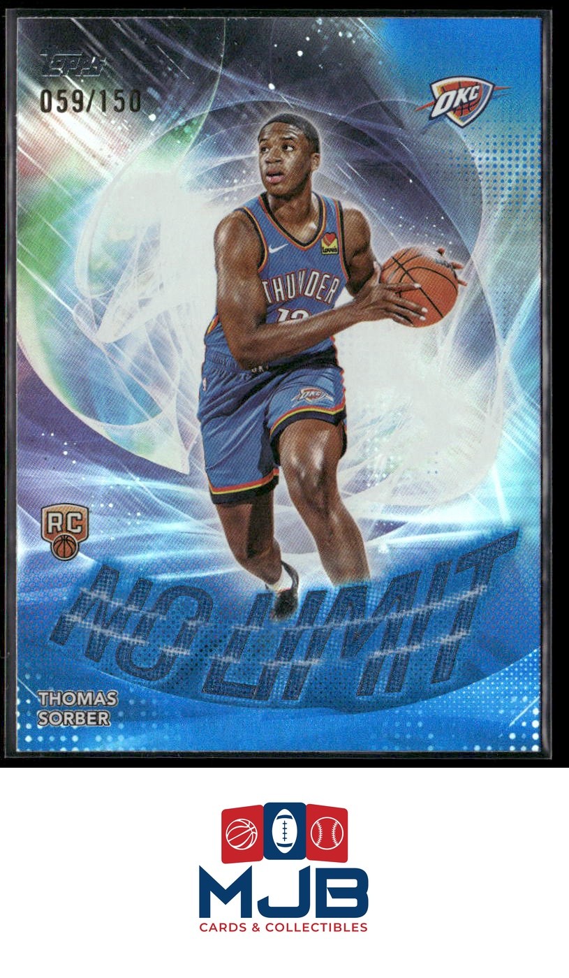 2025-26 Topps Thomas Sorber No Limit Blue Rainbow #059/150 #NL-15 Thunder
