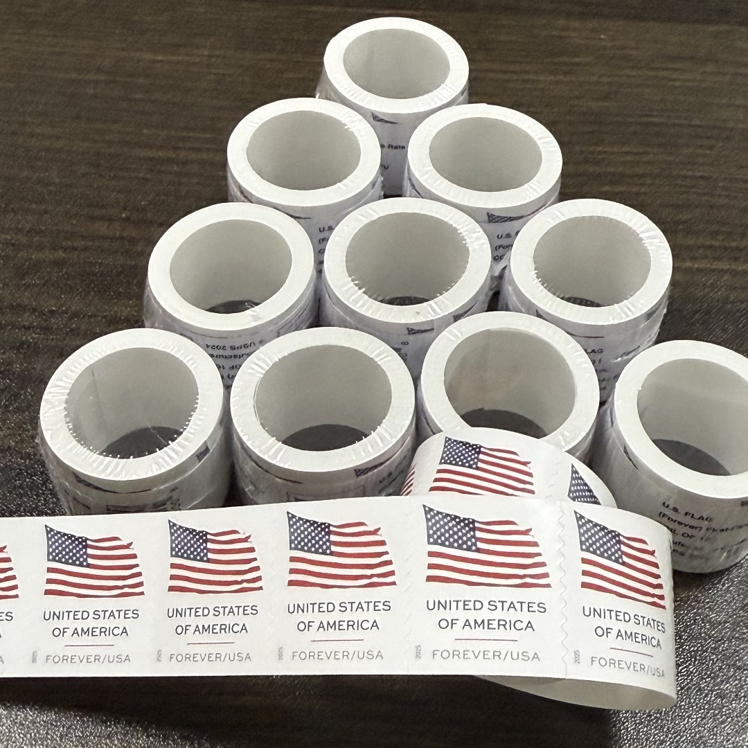 20 rolls of 100 2025 Free Shipping Forever Stamps USPS Flag - Total 2000
