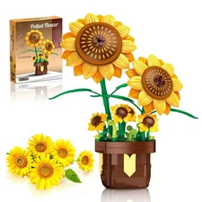 Sunflower Building Set Botanical Collection for Plants & Flowers Lovers Artif...