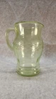 Vintage Anchor Hocking Uranium Glass Pitcher 8” Cris Cross Pattern