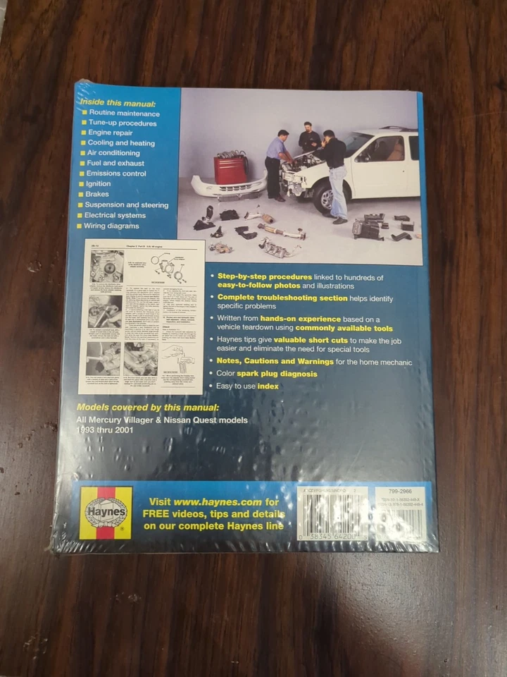 Mercury Villager & Nissan Quest 1993 thru 2001 Haynes Repair Manuel - Image 4 of 4