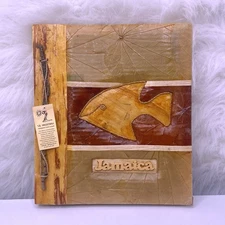 V.R. Collections Jamaica Photo Album Brown Wood Fish 9x10.75 Holds 40 Pictures