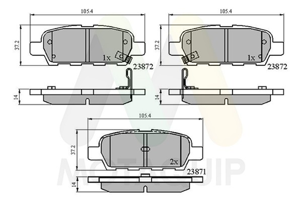 Motaquip Bremsbelagsatz Scheibenbremse LVXL1086 FüR Renault Koleos 1 2 Dci HY0K-image