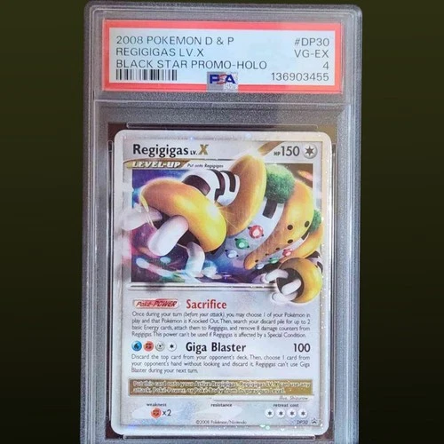 2008 POKEMON DIAMOND & PEARL BLACK STAR PROMO HOLO #DP30 REGIGIGAS LV.X PSA 4
