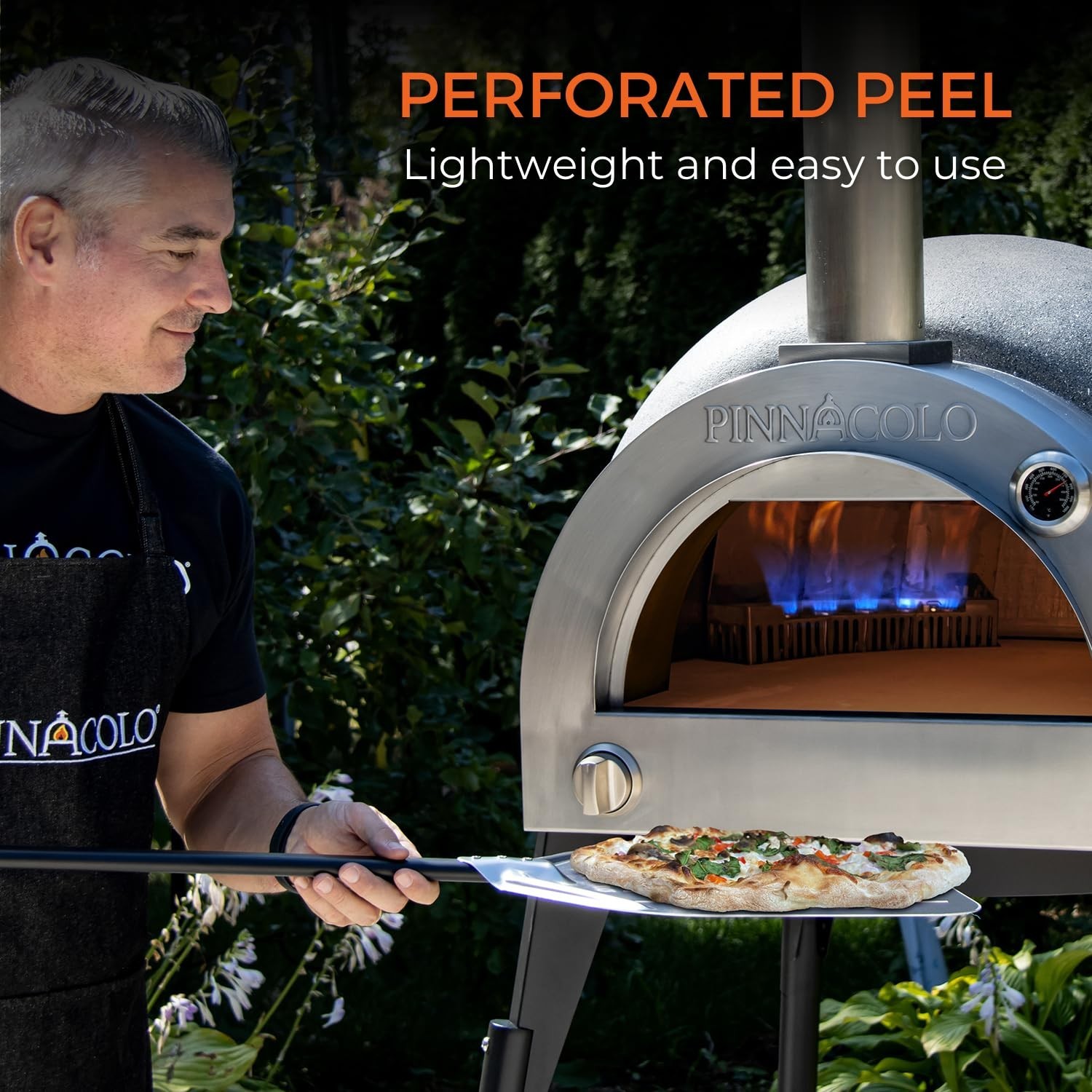 16 Inch Perforated Aluminum Pizza Peel with Handle - Lightweight and Premium,...