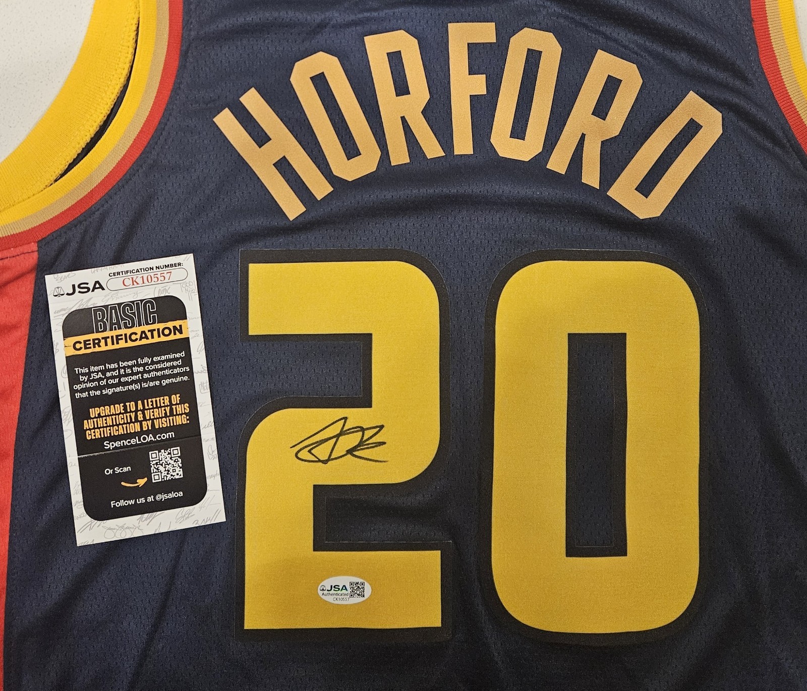 Al Horford Autographed Signed Golden State Warriors Jersey Jsa 
