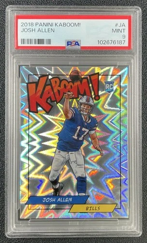 JOSH ALLEN PSA 9 2018 PANINI KABOOM! #K-JA ROOKIE SSP RC BILLS 6187