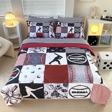 Gusuhome 7 Piece Baseball Comforter Set Bed in A Bag Full Size Full,