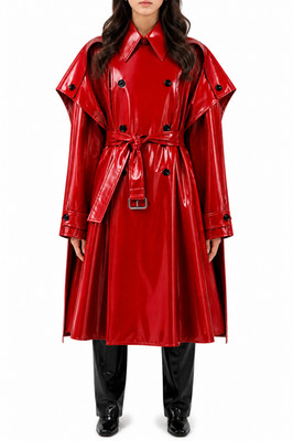 Lackina patent cape with high collar, unisex, custom made