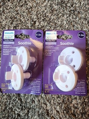 New Philips Avent Super Soothie Pacifier Pink & Lavender 0-3m 2 Pack  x 2
