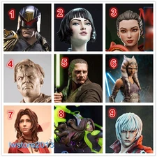 1/6 1/12 1/18 Girl Man Head Sculpt For 12" 7" 6" 3.75" Female Male Figure Body