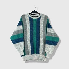 Partners II Sweater Womens L Multicolor Striped Vintage Knit Crewneck 80s 90s