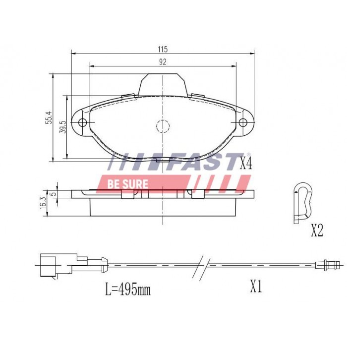 Kit plaquette de frein avant Lancia Y10 anti-bruit OE 71737179