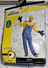 Despicable Me Minion Stuart Deluxe Costume Adult XL Goggles Hat Gloves Disguise