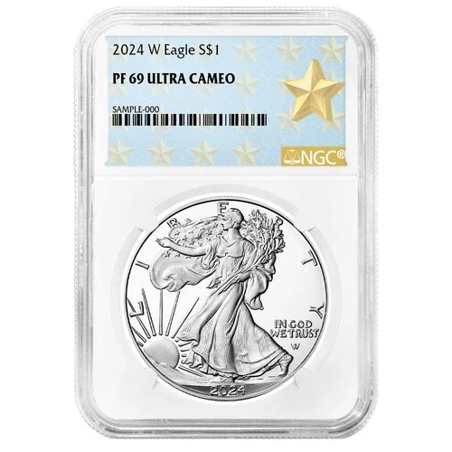 2024-W Proof $1 American Silver Eagle NGC PF69UC West Point Star Label