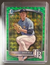 2025 Bowman Sapphire Owen Wild Chrome #BCP-14 1st Prospect Rays /99