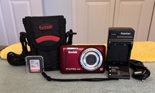 Kodak PIXPRO FZ53 Friendly Zoom 16.0MP Digital Camera - Red - Bundle - Mint -