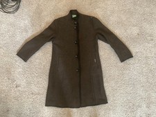GEIGER Collections Austria Boiled Wool Jacket Coat Brown Tyrolean Pea Coat Sz 36