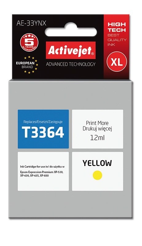 5901443106753 Activejet AE-33YNX Tintenpatrone Ersatz fr Epson 33XL T3364 Hc 3590₽